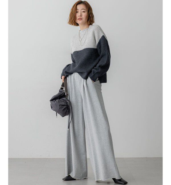 23区「【洗える】ウールカシミヤ カラーブロック バルキー ニット」|ニット・セーター|