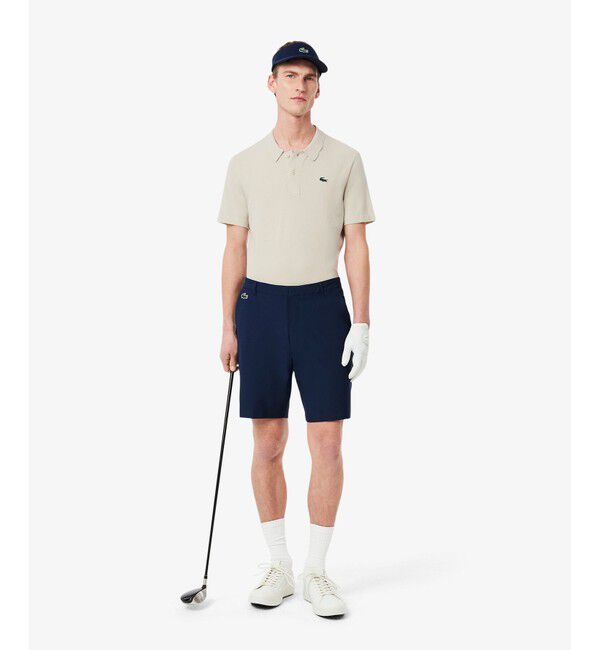 LACOSTE「レーヨン混 ワントーンゴルフポロニット」|ポロシャツ|