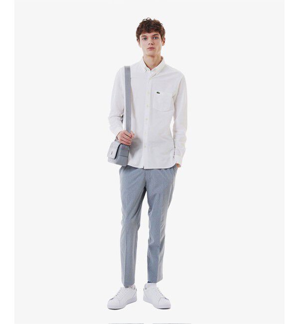 LACOSTE「ジャカードストライプボタンダウンジャージシャツ」|シャツ・ブラウス|
