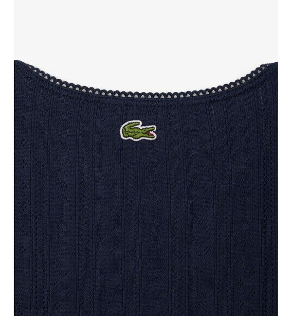 LACOSTE「レース調 ポワンテルニット リボンタンクトップ」|Tシャツ・カットソー|