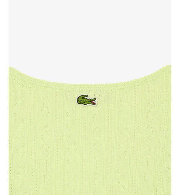 LACOSTE「レース調 ポワンテルニット リボンタンクトップ」|Tシャツ・カットソー|