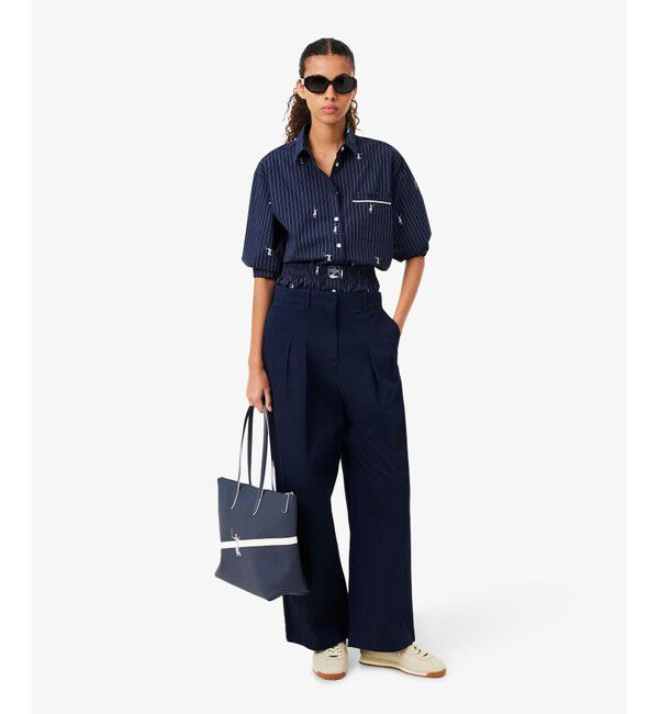 LACOSTE「L.12.12 コンセプトシーズナル ストライプ鹿の子トートバッグ」|トートバッグ|