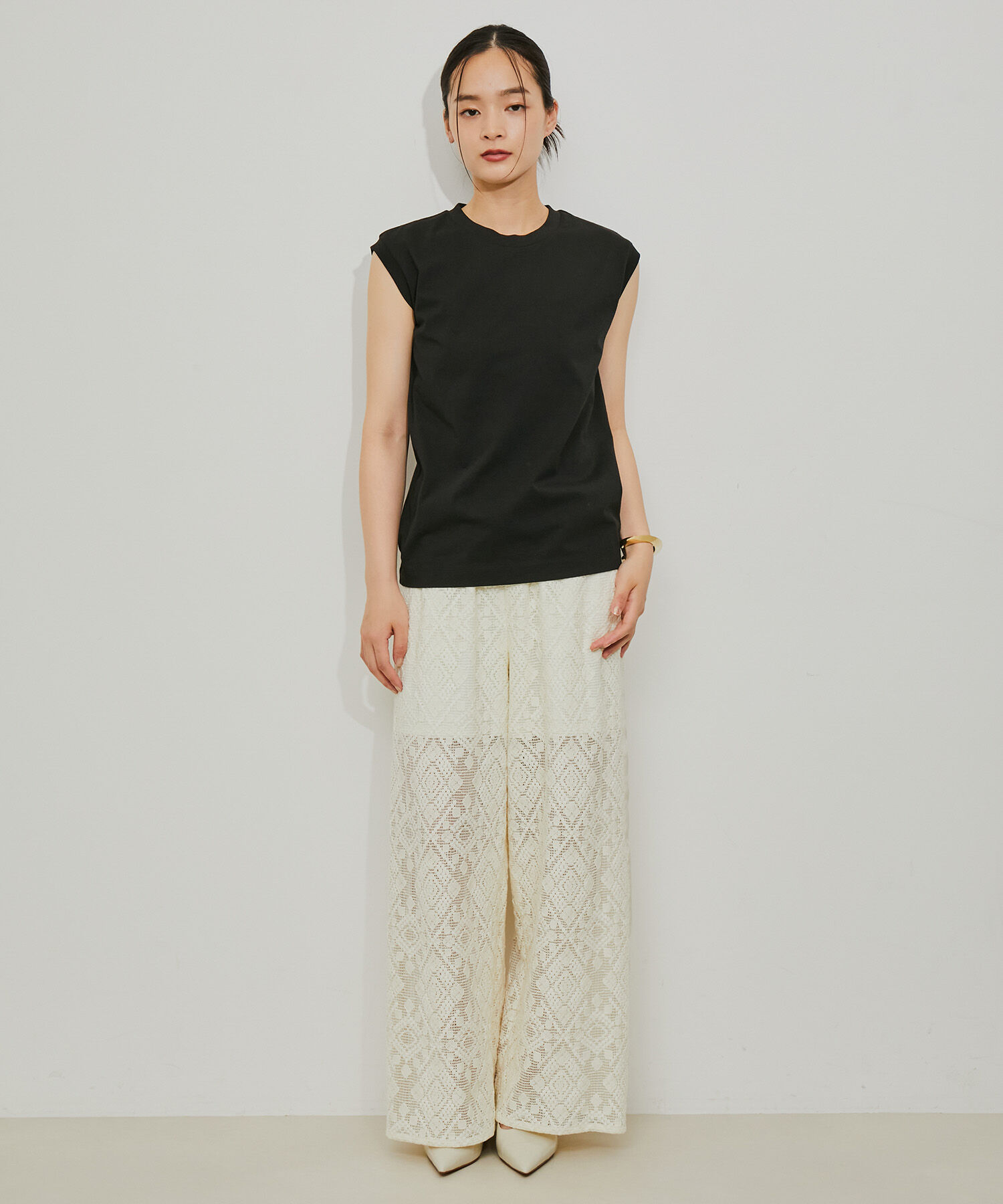 ADAM ET ROPE'「【逸品】フリルセットTシャツ」|Tシャツ・カットソー|