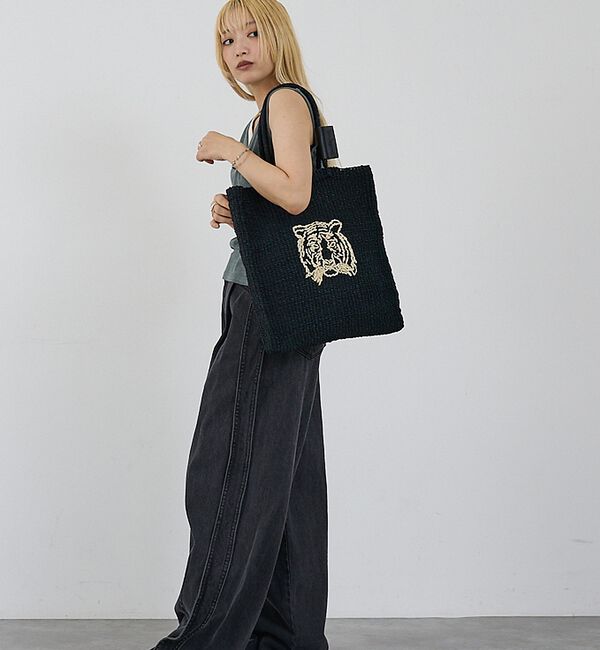 NOMINE「【BAGMATI】ANIMAL BAG アニマル刺繍 かご トート バッグ」|かごバッグ|