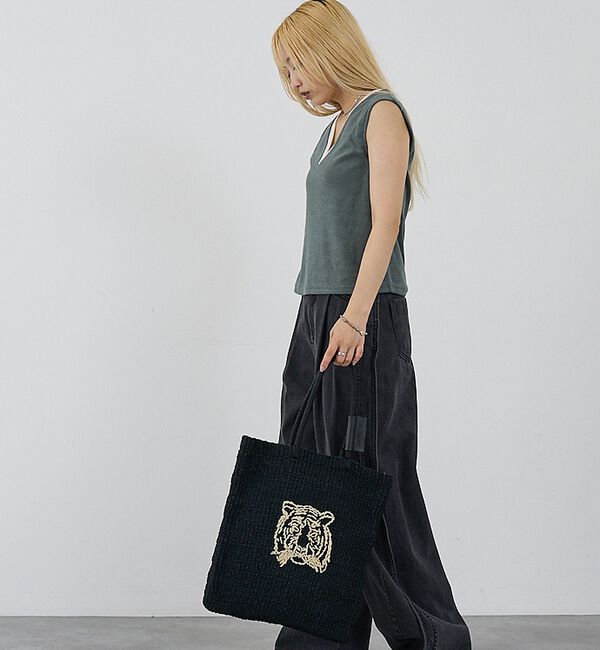NOMINE「【BAGMATI】ANIMAL BAG アニマル刺繍 かご トート バッグ」|かごバッグ|