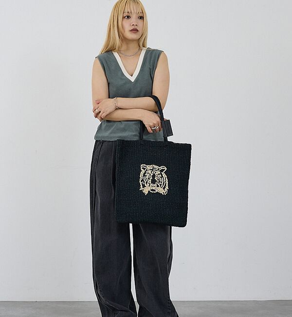 NOMINE「【BAGMATI】ANIMAL BAG アニマル刺繍 かご トート バッグ」|かごバッグ|