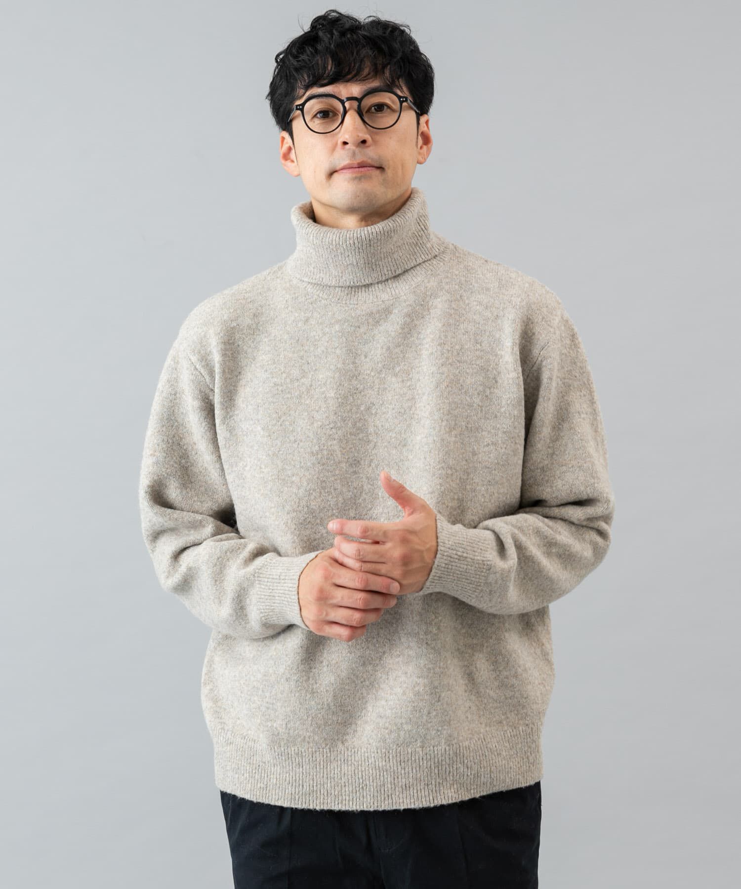 URBAN RESEARCH ROSSO「ブークレストレッチタートルニット」|ニット・セーター|