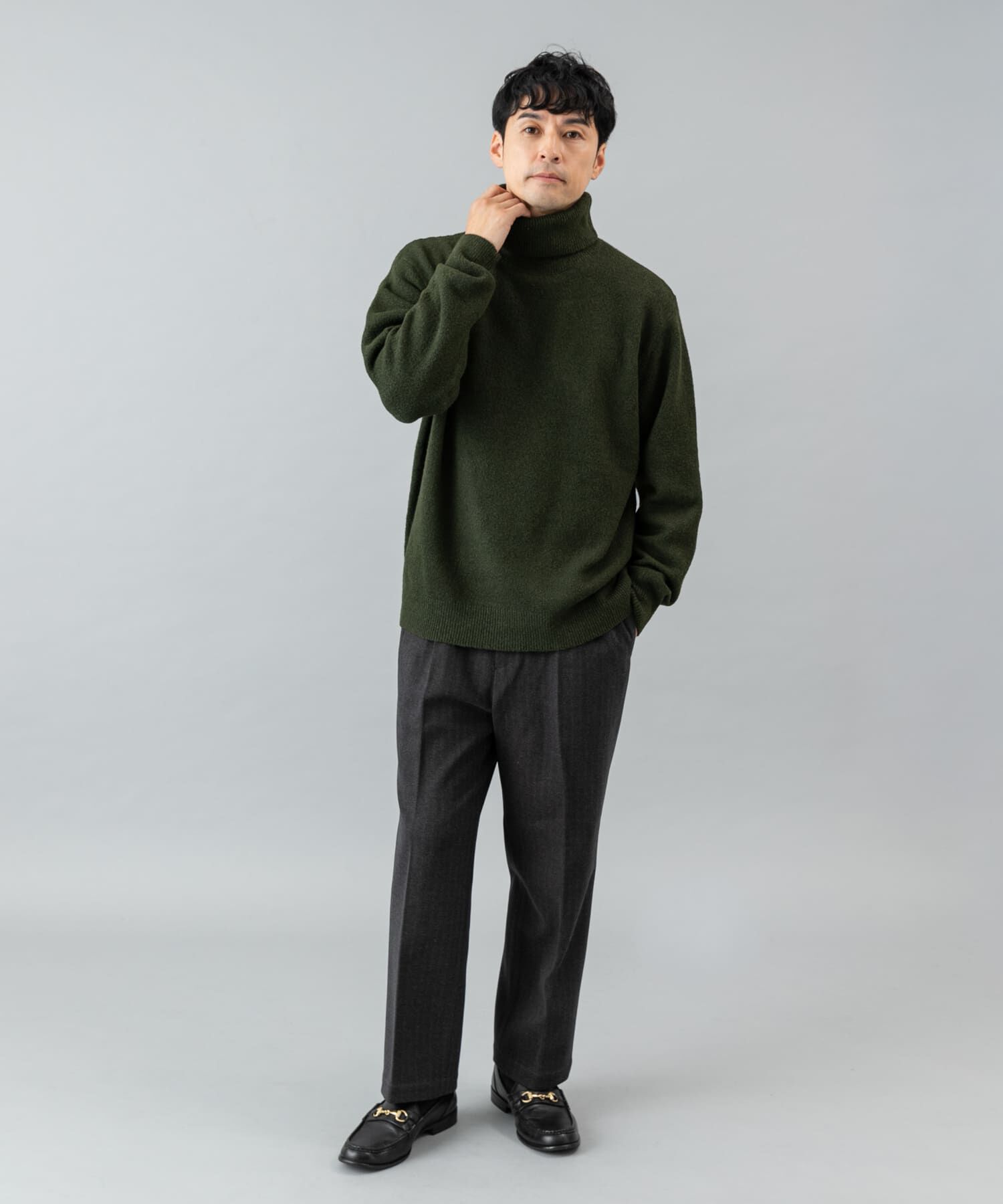 URBAN RESEARCH ROSSO「ブークレストレッチタートルニット」|ニット・セーター|