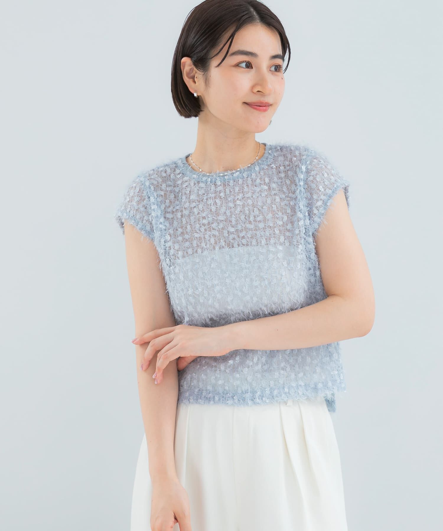 URBAN RESEARCH ROSSO「フェザーフラッグチュールプルオーバー」|シャツ・ブラウス|