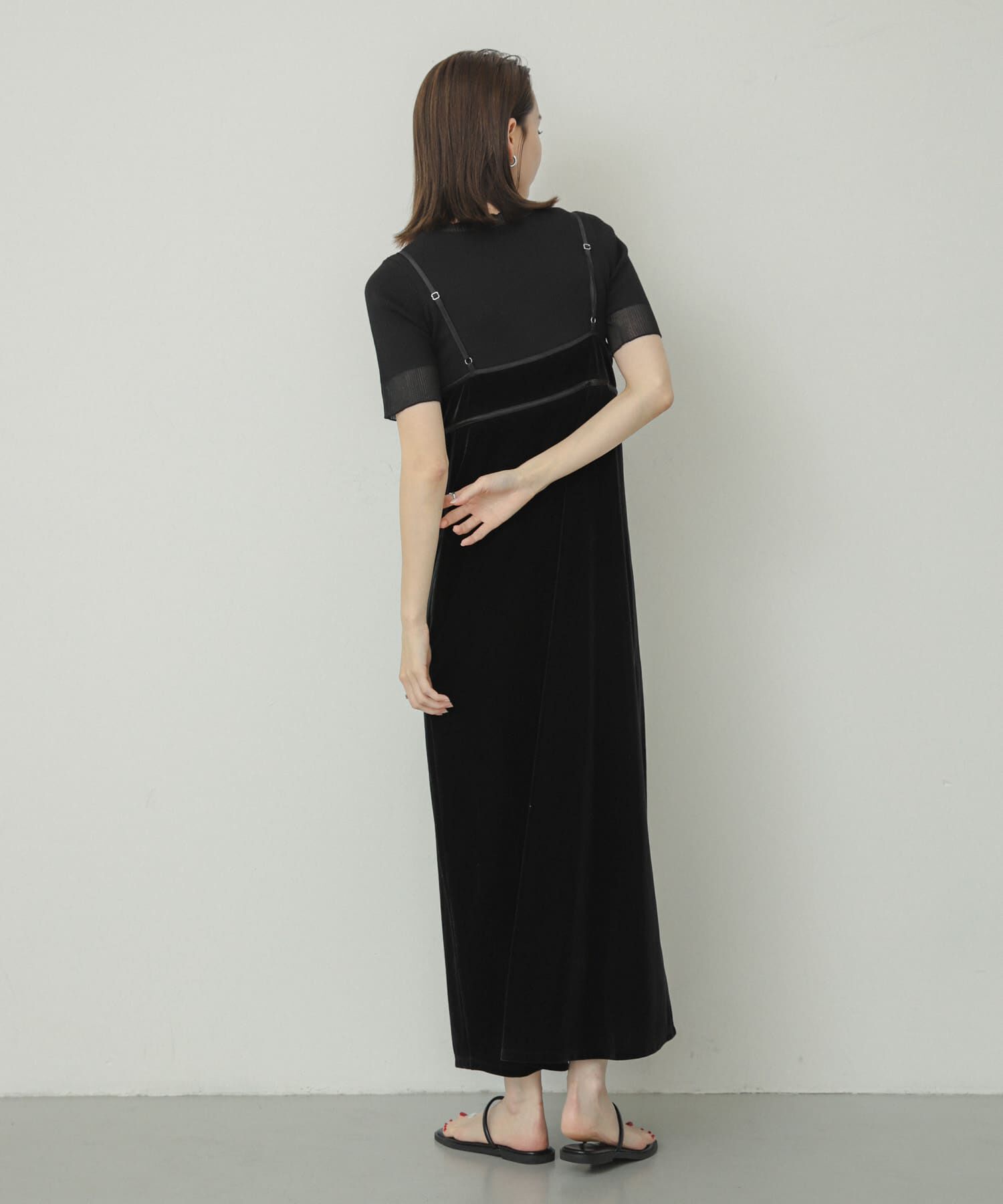 SENSE OF PLACE by URBAN RESEARCH「フロントスリットベロアキャミワンピース」|ワンピース|