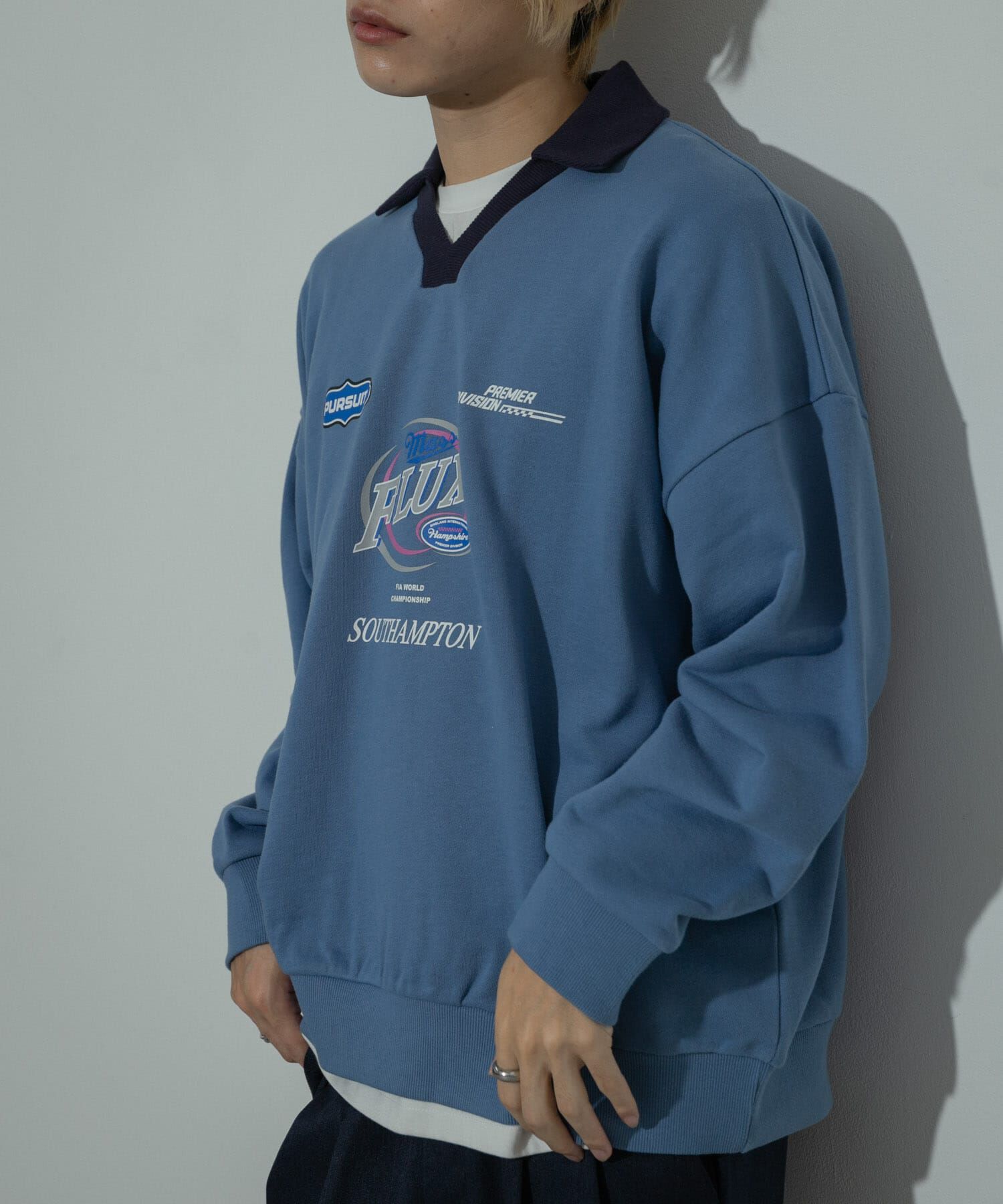 SENSE OF PLACE by URBAN RESEARCH「Game Graphic Long-Sleeve Sweat」|スウェット・ジャージ|ブルー