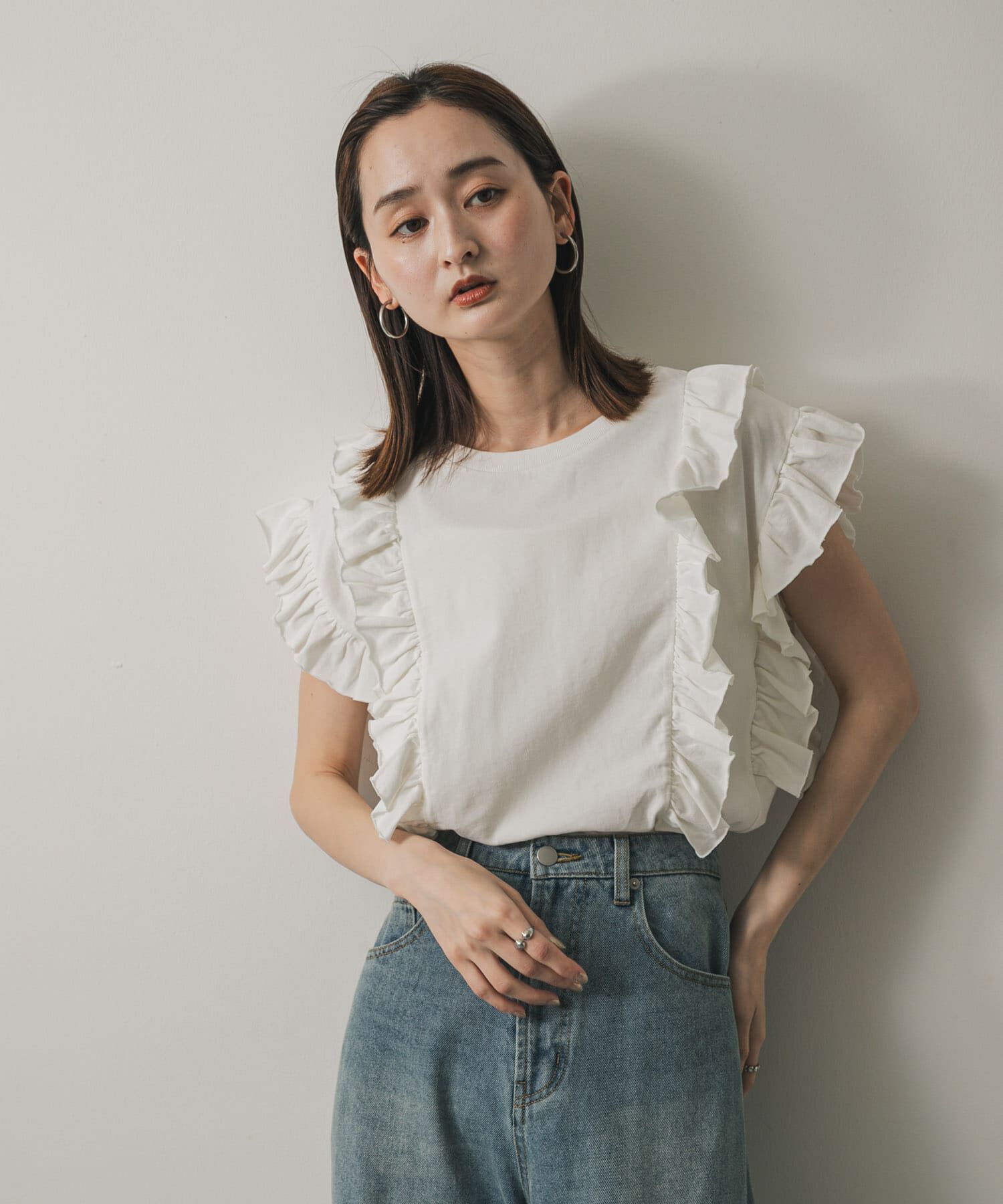 SENSE OF PLACE by URBAN RESEARCH「ギャザーフリルトップ」|Tシャツ・カットソー|