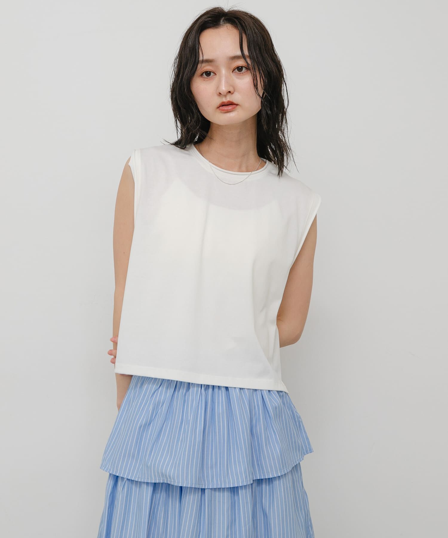 SENSE OF PLACE by URBAN RESEARCH「『汗ジミ防止』SKINProofノースリーブロールTシャツ」|タンクトップ|