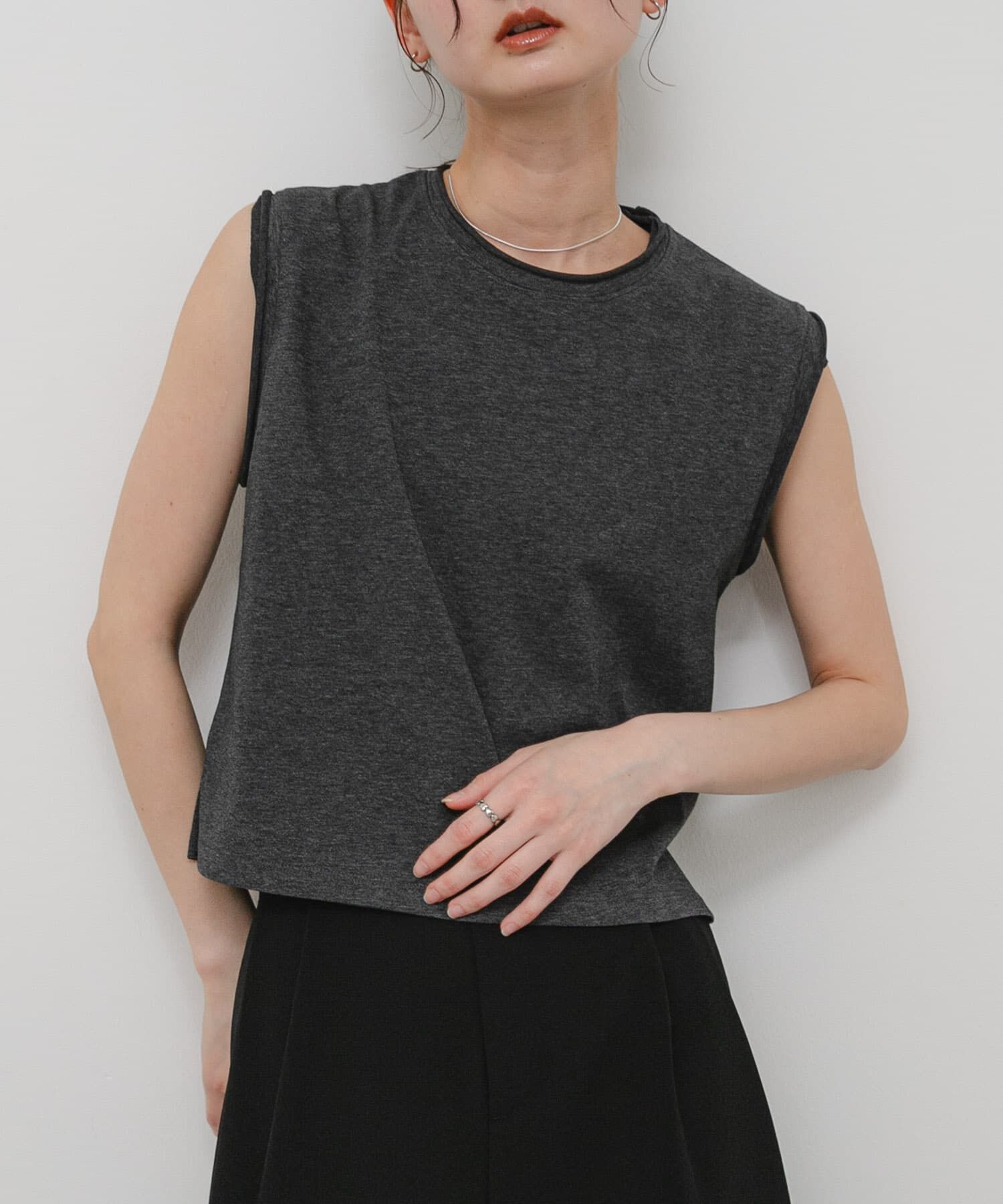 SENSE OF PLACE by URBAN RESEARCH「『汗ジミ防止』SKINProofノースリーブロールTシャツ」|タンクトップ|グレー