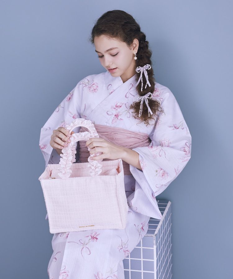 Maison de FLEUR「ツイードフリルハンドルスクエアトートバッグ」|トートバッグ|
