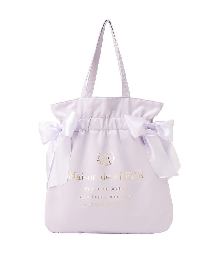 Maison de FLEUR「《セット商品》ダブルリボンギャザートート・ポーチ」|トートバッグ|