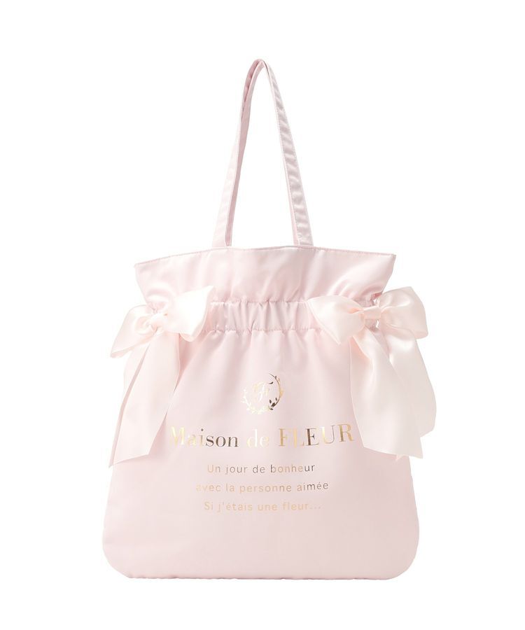 Maison de FLEUR「《セット商品》ダブルリボンギャザートート・ポーチ」|トートバッグ|