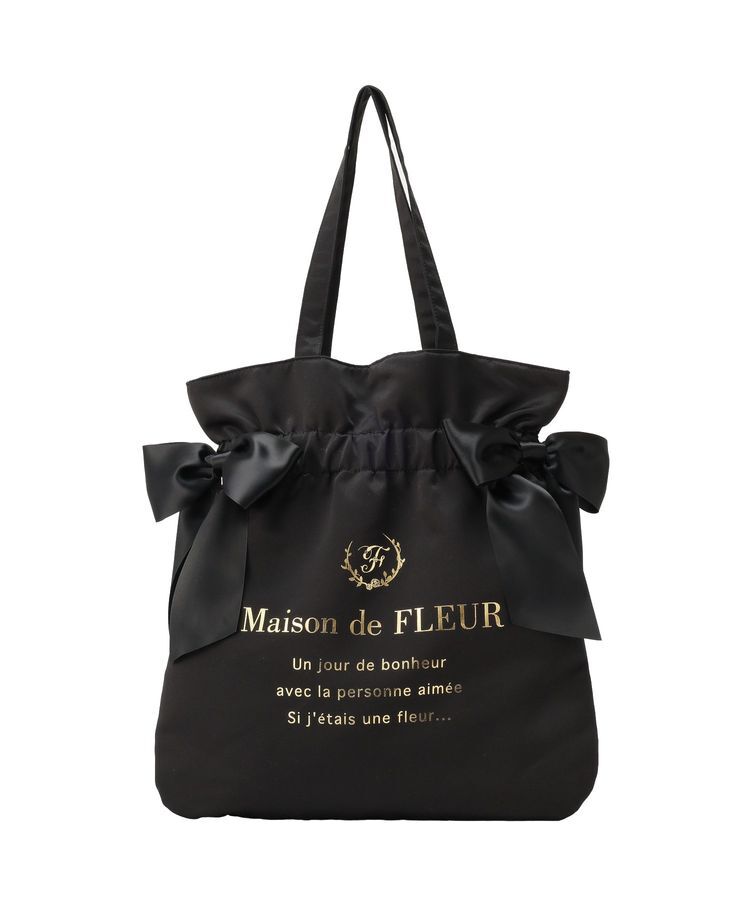 Maison de FLEUR「《セット商品》ダブルリボンギャザートート・ポーチ」|トートバッグ|