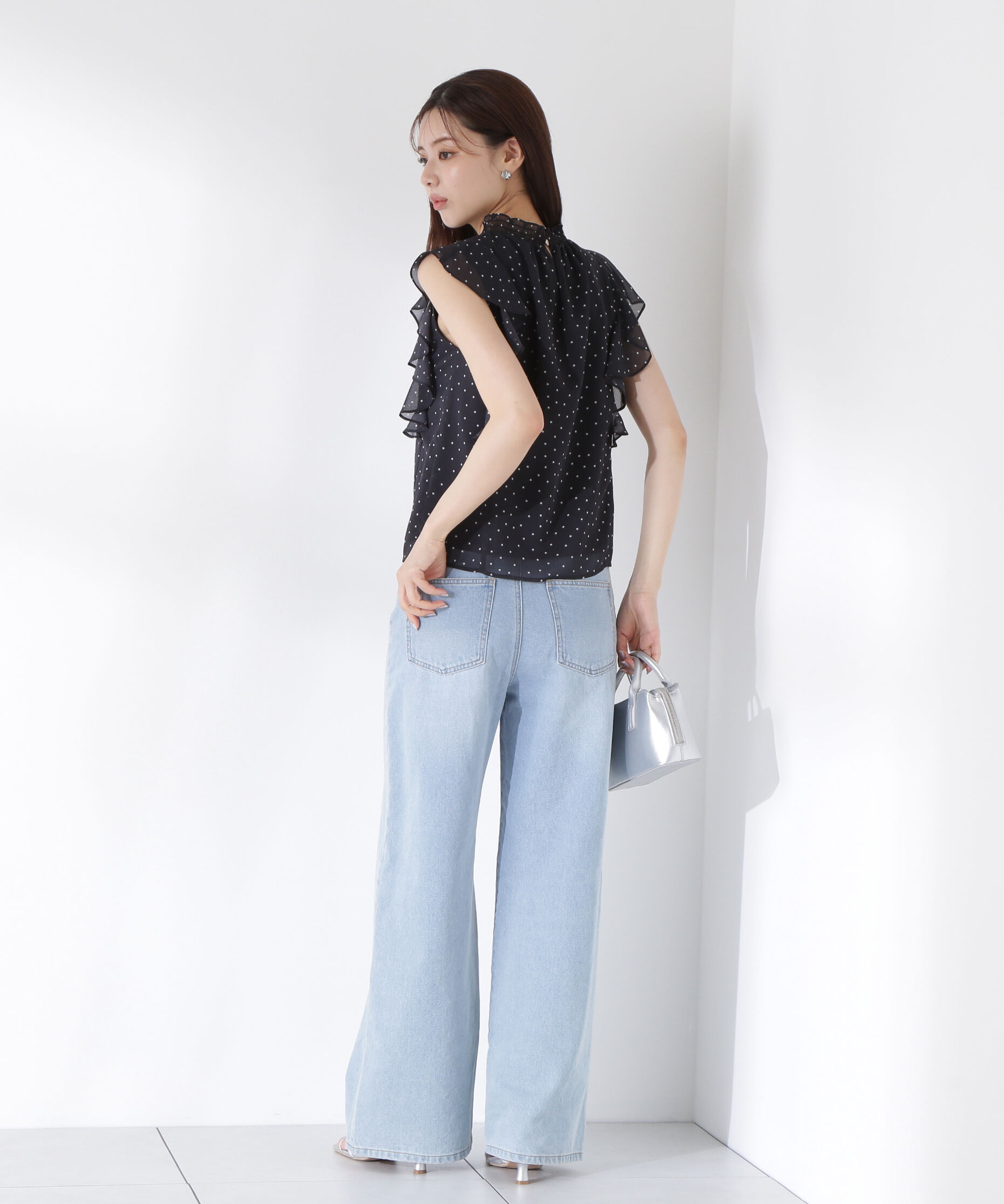 PROPORTION BODY DRESSING「ドット柄半袖ブラウス」|シャツ・ブラウス|