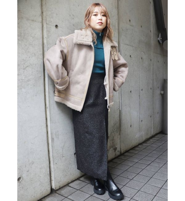 MURUA「ツイードフリンジディープスリットスカート」|スカート|