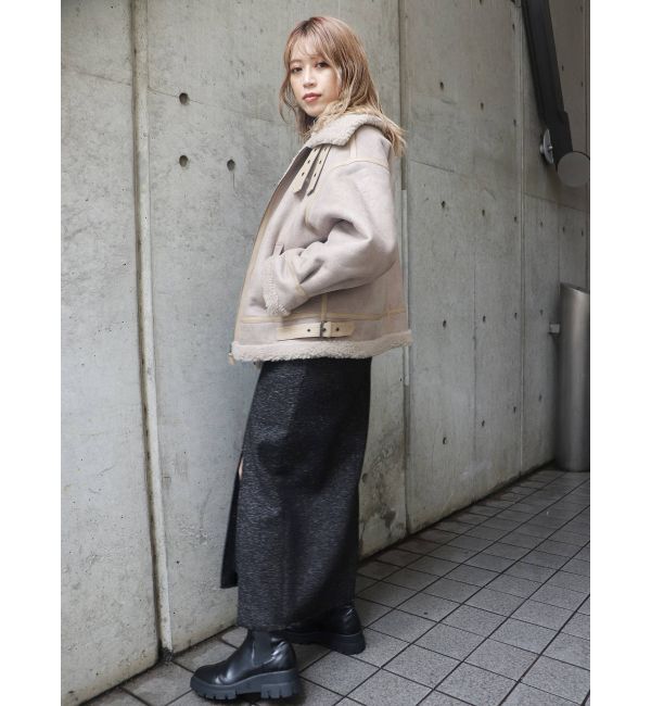 MURUA「ツイードフリンジディープスリットスカート」|スカート|