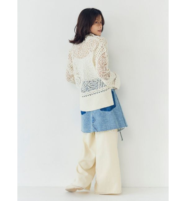 Ungrid「レーシー刺繍ルーズニット」|ニット・セーター|