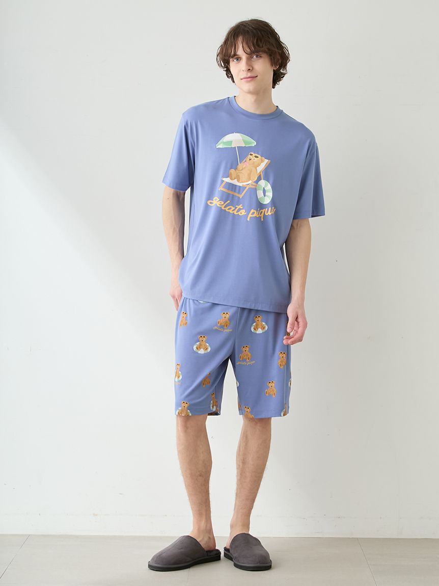 GELATO PIQUE HOMME「【HOMME】【接触冷感】サマーベアワンポイントTシャツ」|ルームウェア|