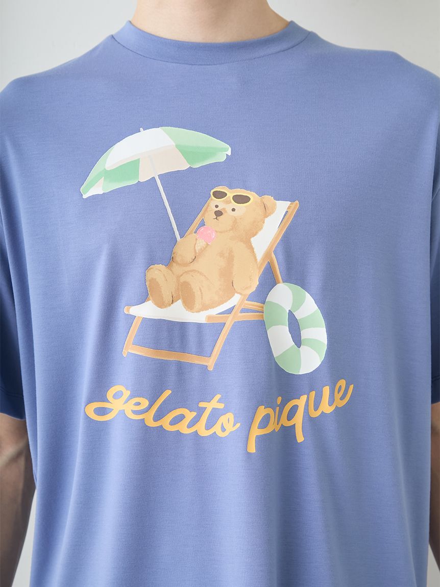 GELATO PIQUE HOMME「【HOMME】【接触冷感】サマーベアワンポイントTシャツ」|ルームウェア|