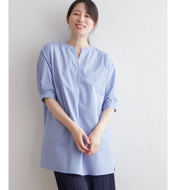ikka「バンドカラースキッパーチュニック」|シャツ・ブラウス|アオケイ