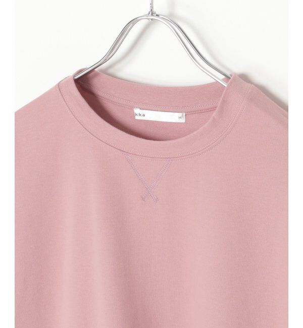 ikka「ミニ裏毛スウェットライク半袖Tシャツ」|Tシャツ・カットソー|