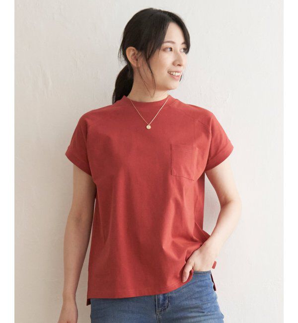 ikka「コットンUSAフレンチTシャツ」|Tシャツ・カットソー|レッド