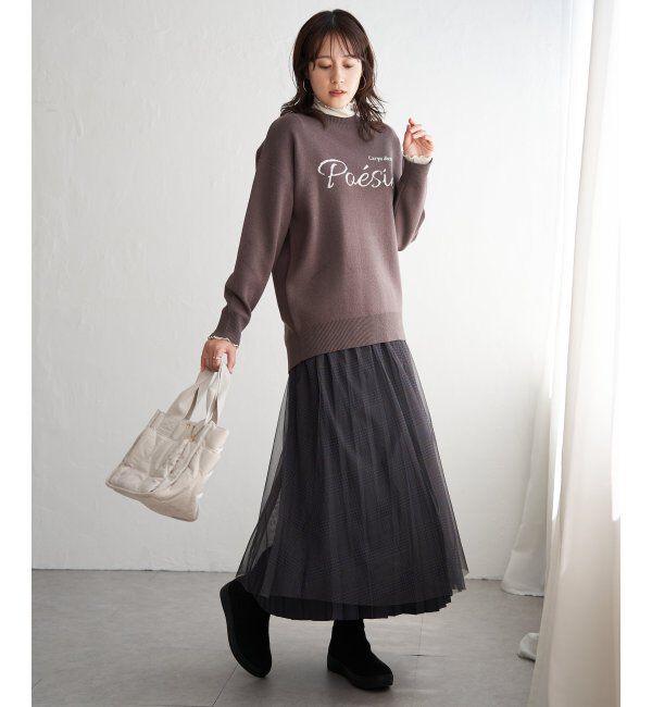 ikka「ハイネックテレコ長袖プルオーバー」|Tシャツ・カットソー|