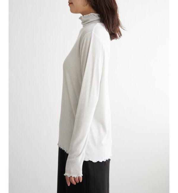 ikka「ハイネックテレコ長袖プルオーバー」|Tシャツ・カットソー|