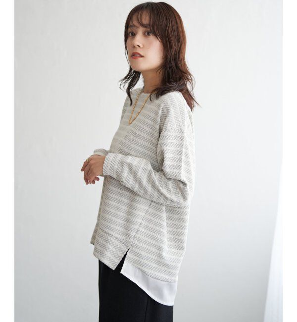 ikka「カットジャガード裾レイヤープルオーバー」|その他|
