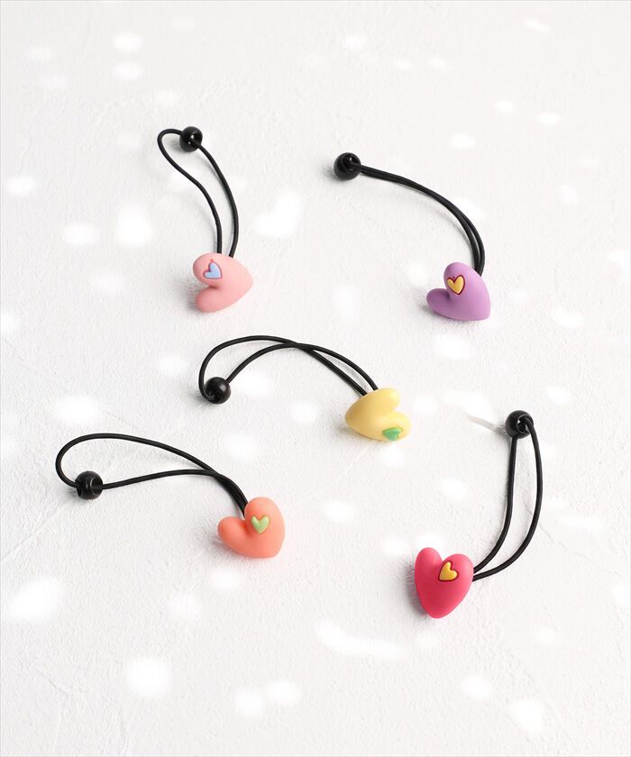 Rora ヘアゴム 5個セット ハート 通販 ローラ rora 髪飾り 髪ゴム 髪