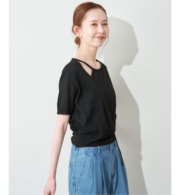 SLOBE IENA「《追加2予約》FLEK/フレック ショルダーカットアウトニット」|ニット・セーター|