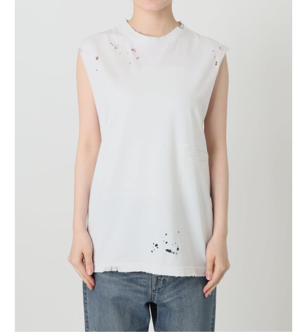 FRAMeWORK「≪予約≫JOHNBULL/ジョンブル クラッシュノースリーブカットオフT」|Tシャツ・カットソー|