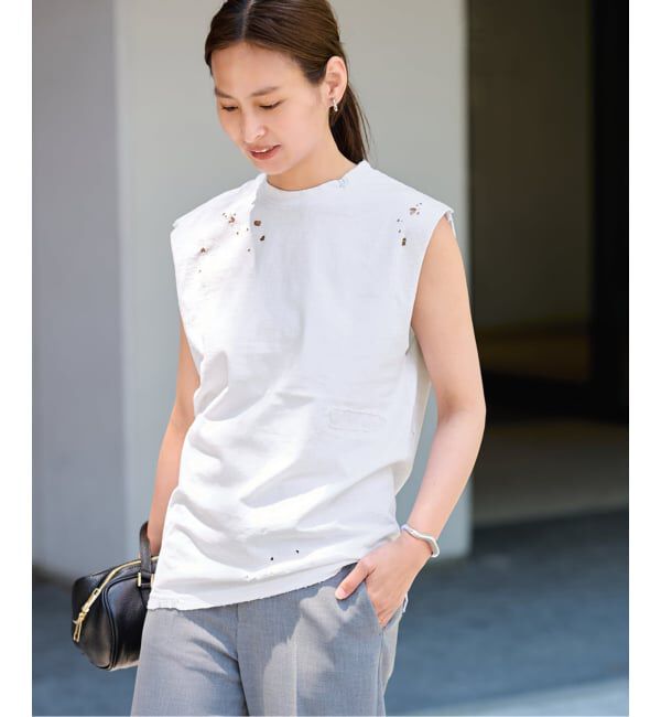 FRAMeWORK「≪予約≫JOHNBULL/ジョンブル クラッシュノースリーブカットオフT」|Tシャツ・カットソー|
