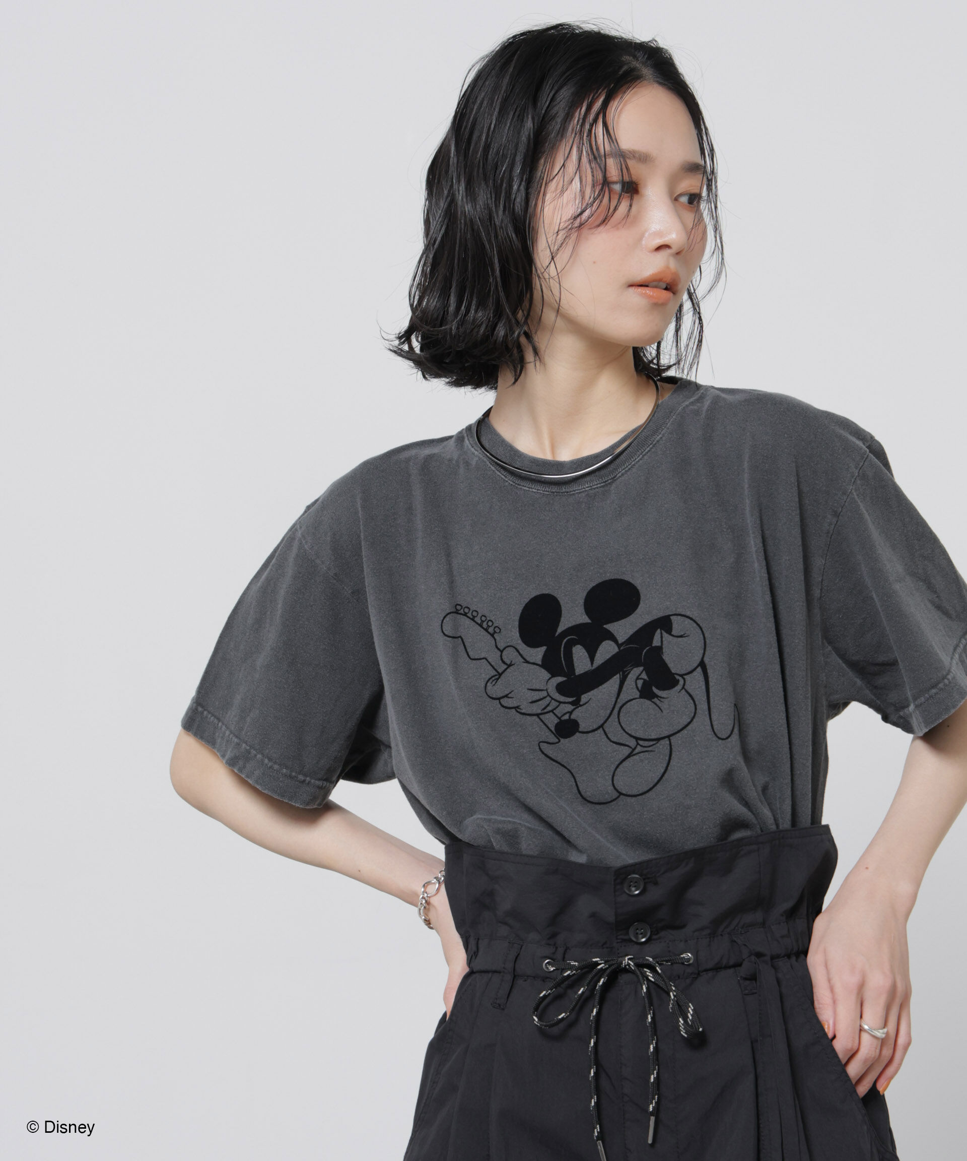 nano･universe「GOOD ROCK SPEED/ MickeyMouse / Tshirts Charcoal」|Tシャツ・カットソー|
