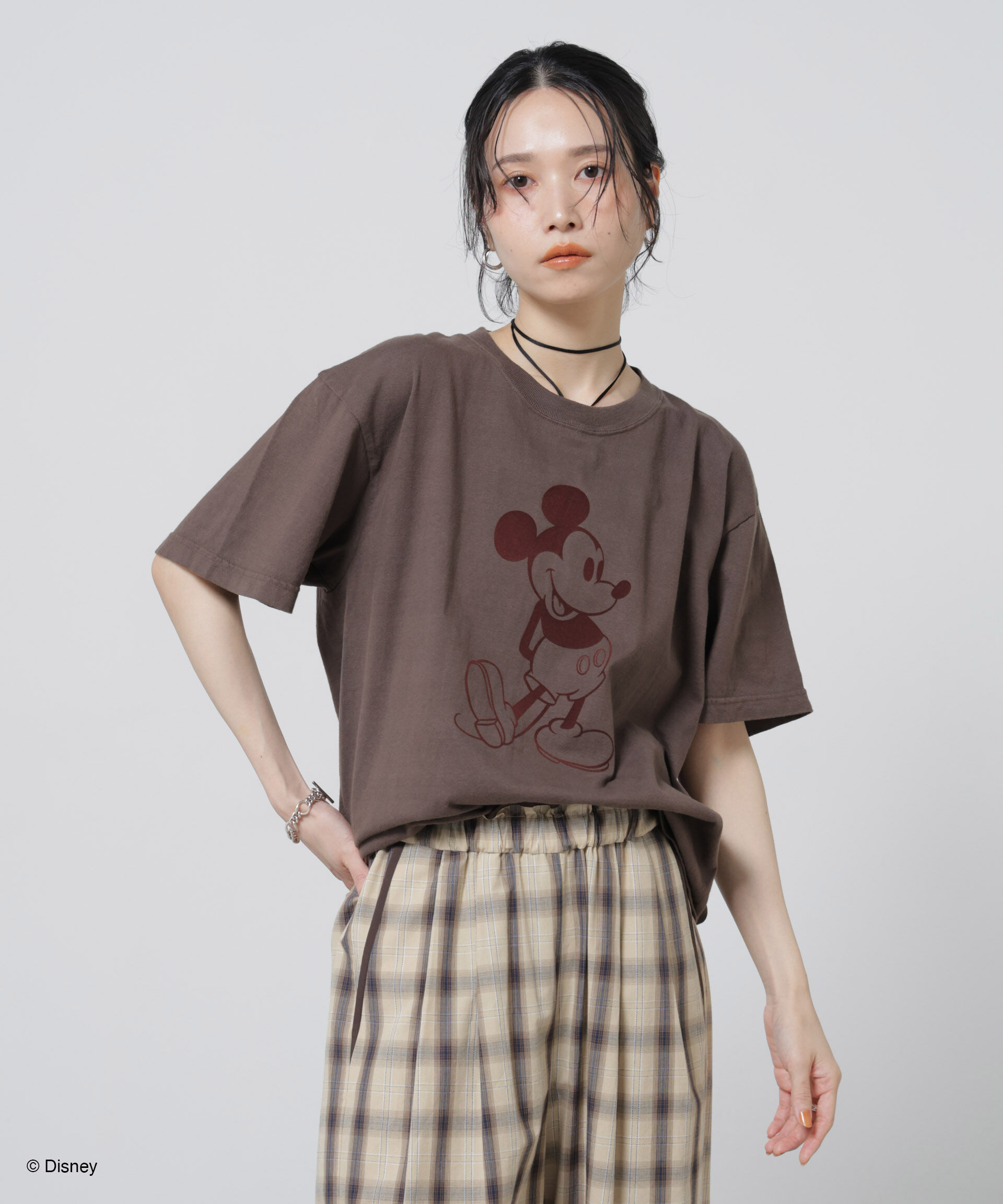 nano･universe「GOOD ROCK SPEED/ MickeyMouse / Tshirts Brown」|Tシャツ・カットソー|