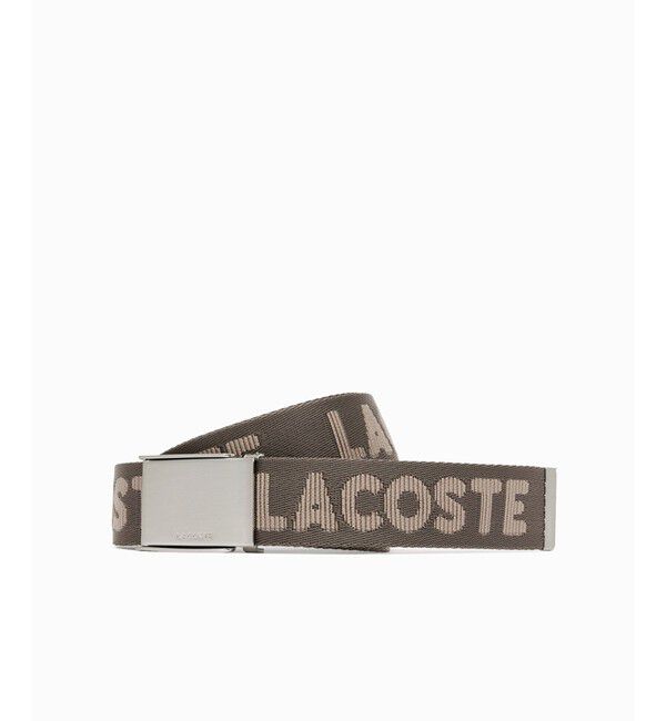 LACOSTE「ネームジャカードスライドバックルベルト」|ベルト|ベージュ