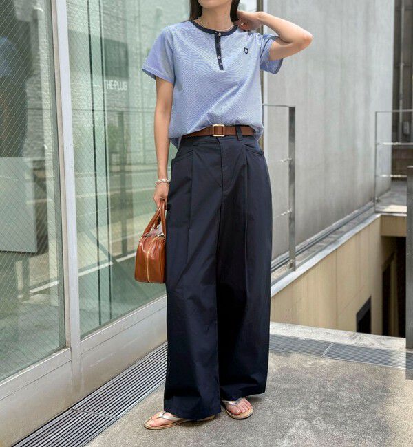 fredy emue「【昨年大人気！待望の再登場】ハートFR刺しゅうヘンリーネックTシャツ」|Tシャツ・カットソー|