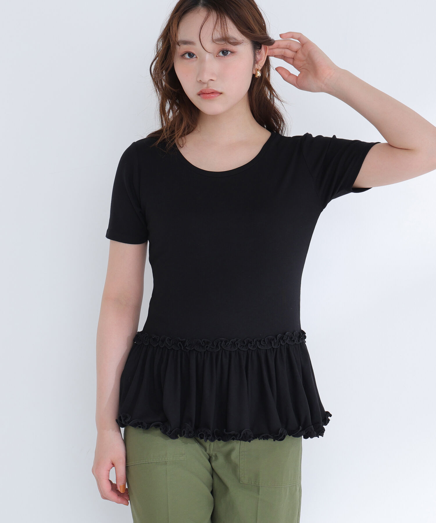  「ヘムフリルカットソー」|Tシャツ・カットソー|