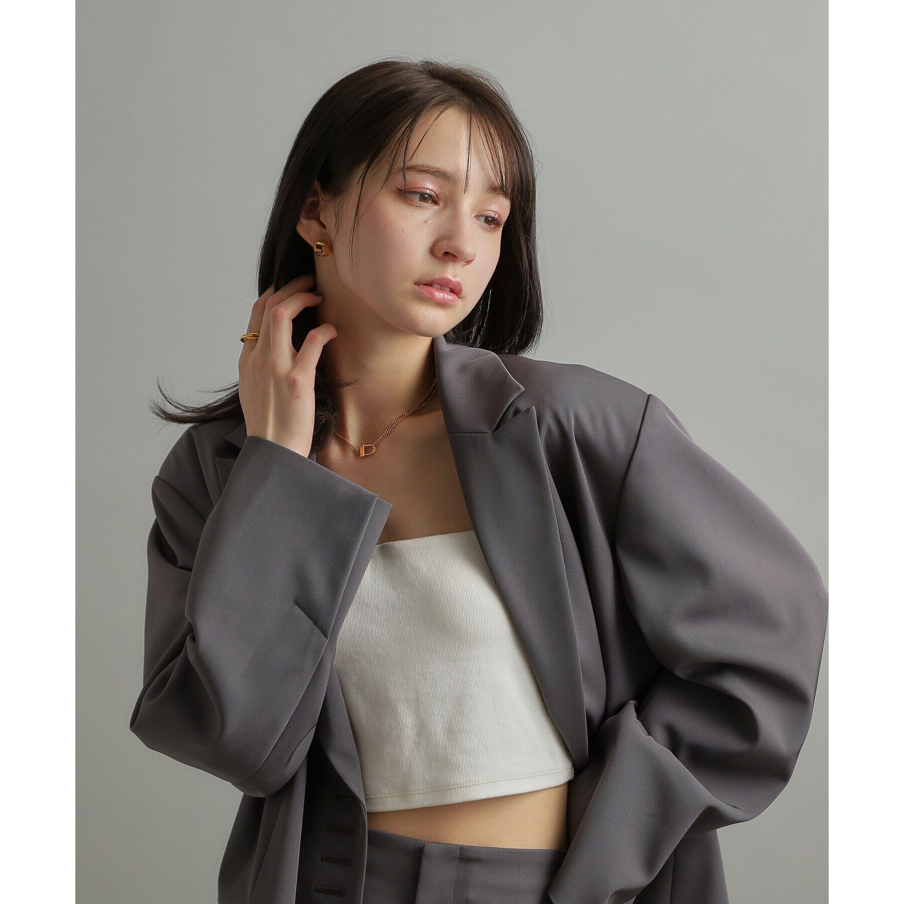 COCOSHNIK ONKITSCH「シルバー ロックモチーフ ドレープネックレス GP」|ネックレス|