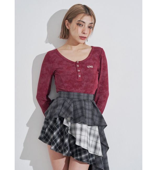 EVRIS「ワンポイントヘンリーネックトップス」|Tシャツ・カットソー|
