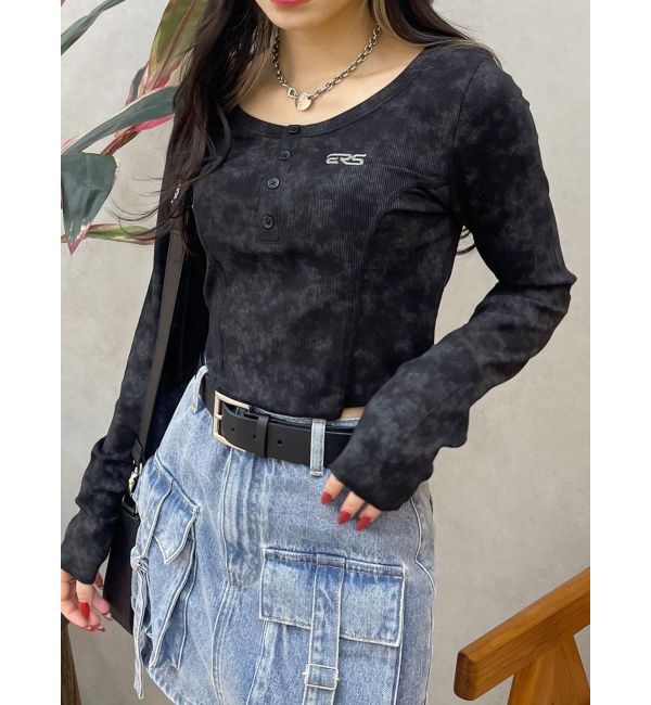 EVRIS「ワンポイントヘンリーネックトップス」|Tシャツ・カットソー|