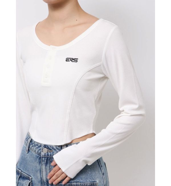 EVRIS「ワンポイントヘンリーネックトップス」|Tシャツ・カットソー|
