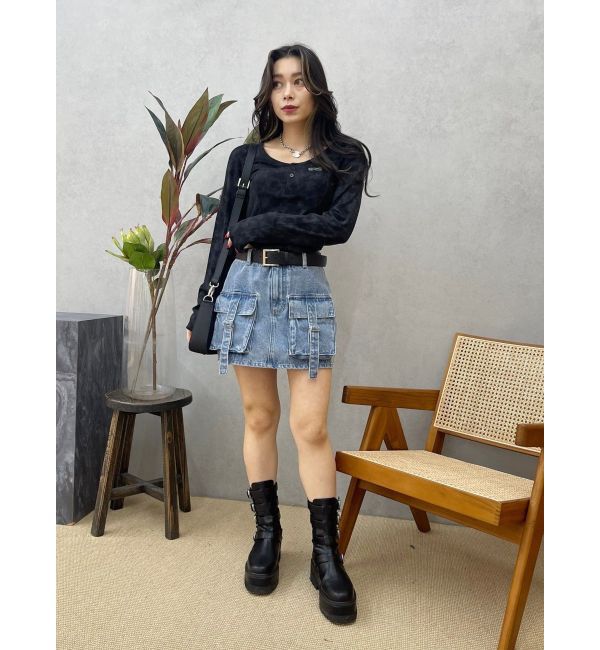 EVRIS「ワンポイントヘンリーネックトップス」|Tシャツ・カットソー|
