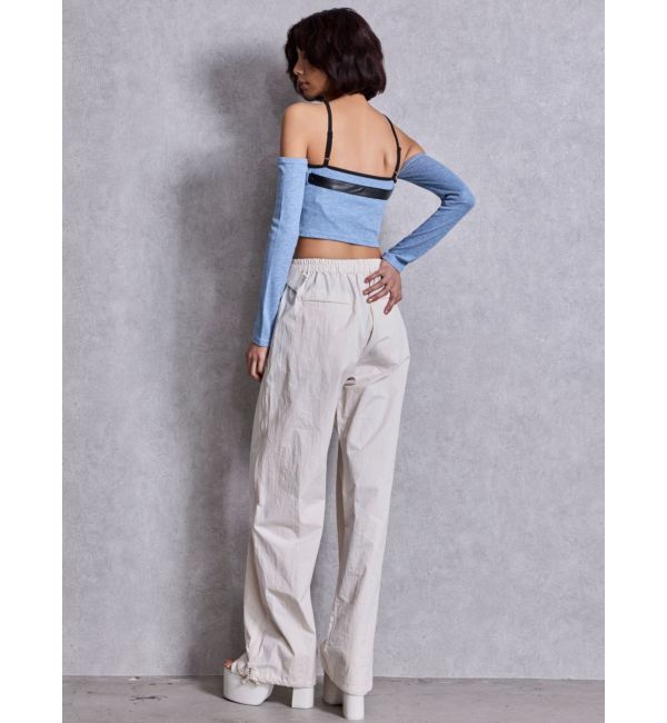 GYDA「SIDE ZIPメッシュスリットパンツ」|その他|