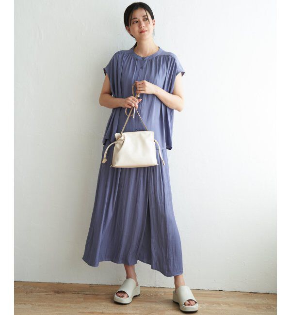 ikka「カッセンギャザーフレンチ袖シャツ」|シャツ・ブラウス|